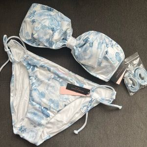 Victoria’s Secret Swim 
Bow Bandeau Bikini Top + Side-Tie Bikini Bottom